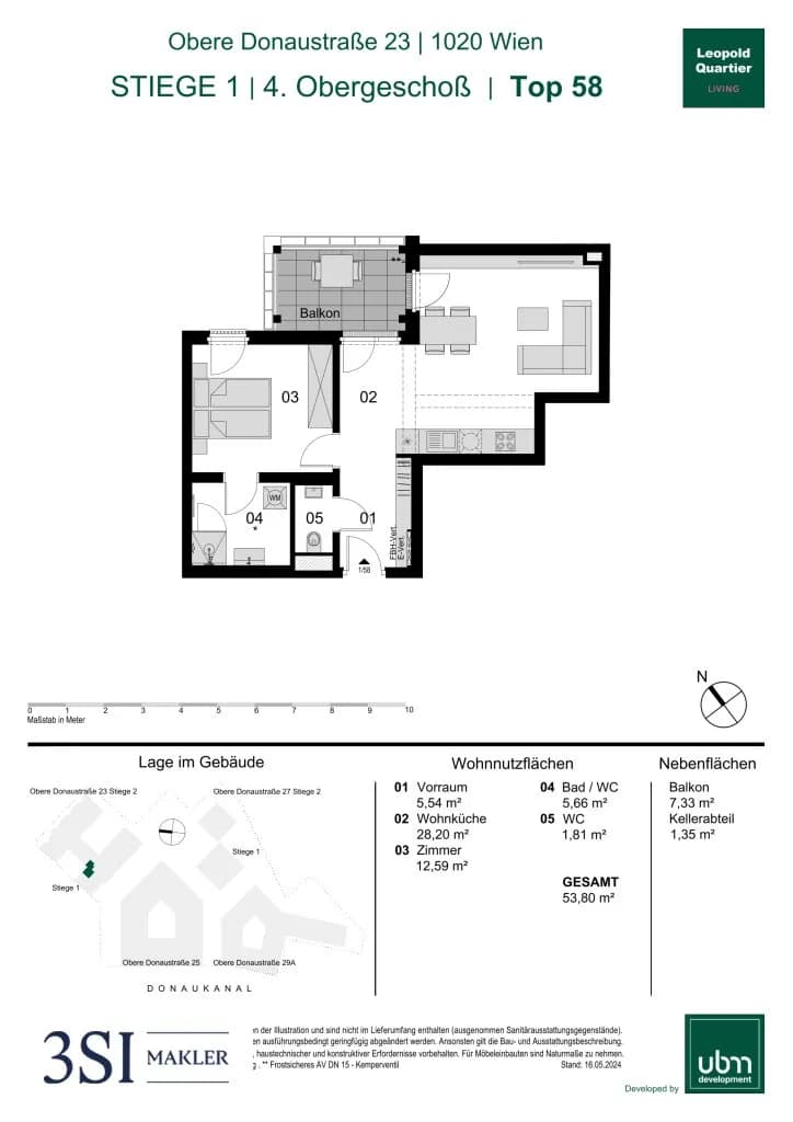 2-Zimmer-Wohnung kaufen in Wien – 53,8 m², € 522.000 – Bild 23 von 23