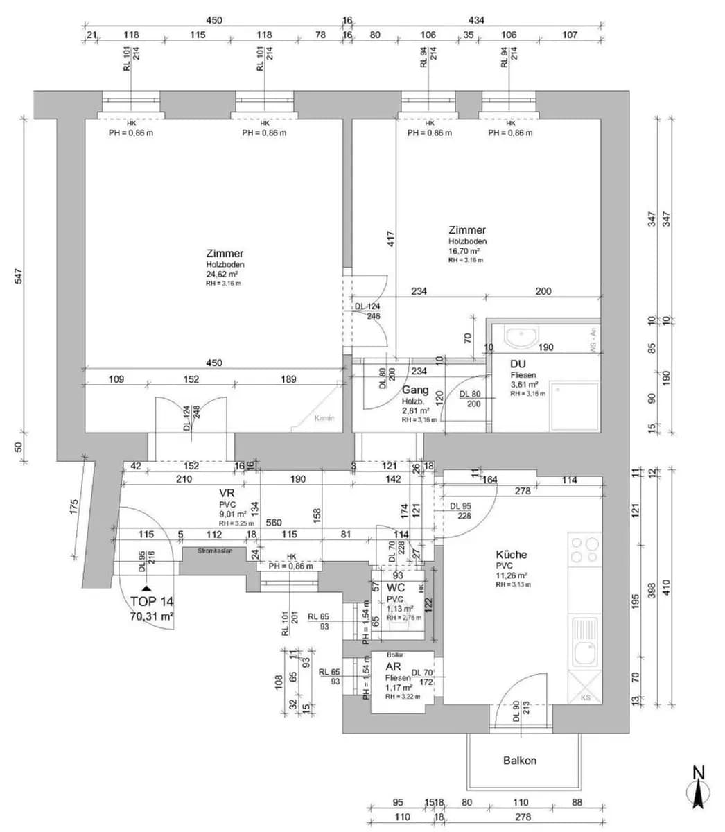 2-Zimmer-Wohnung mieten in Graz – 71,59 m², € 849 – Bild 2 von 8