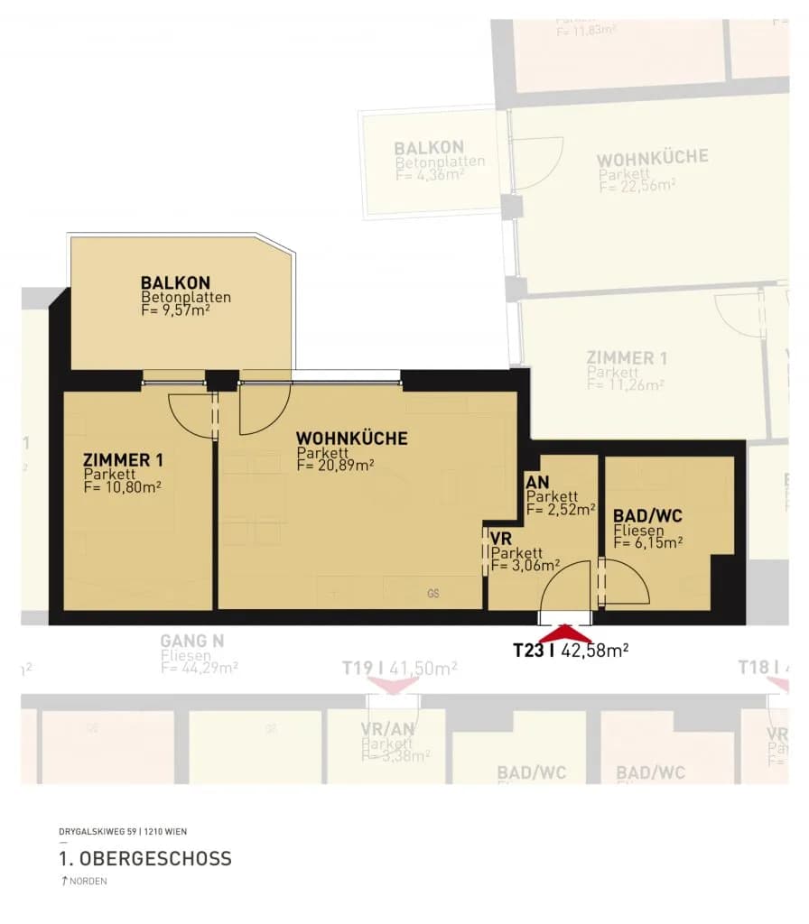 2-Zimmer-Wohnung mieten in Wien – 42,48 m², € 895 – Bild 18 von 18