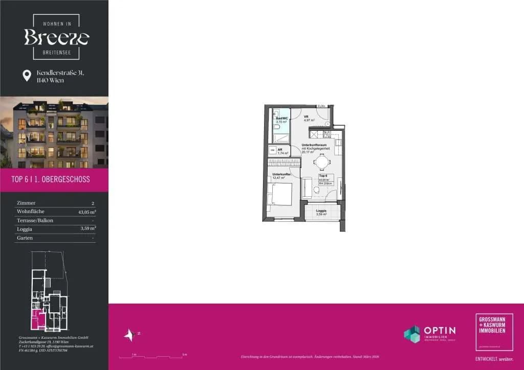 2-Zimmer-Wohnung kaufen in Wien – 43,05 m², € 306.389 – Bild 14 von 14