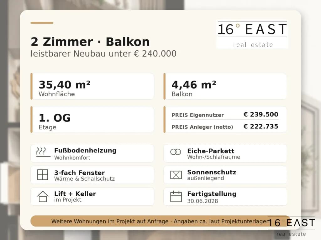 2-Zimmer-Wohnung kaufen in Wien – 35,4 m², € 222.735 – Bild 4 von 8