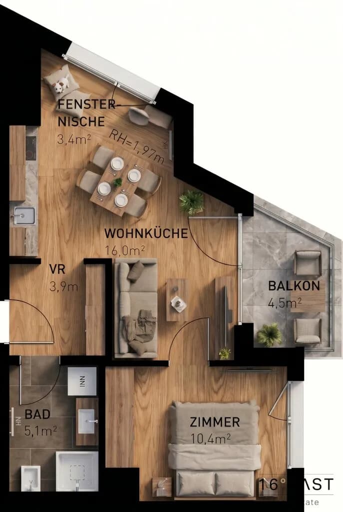 2-Zimmer-Wohnung kaufen in Wien – 35,4 m², € 222.735 – Bild 8 von 8