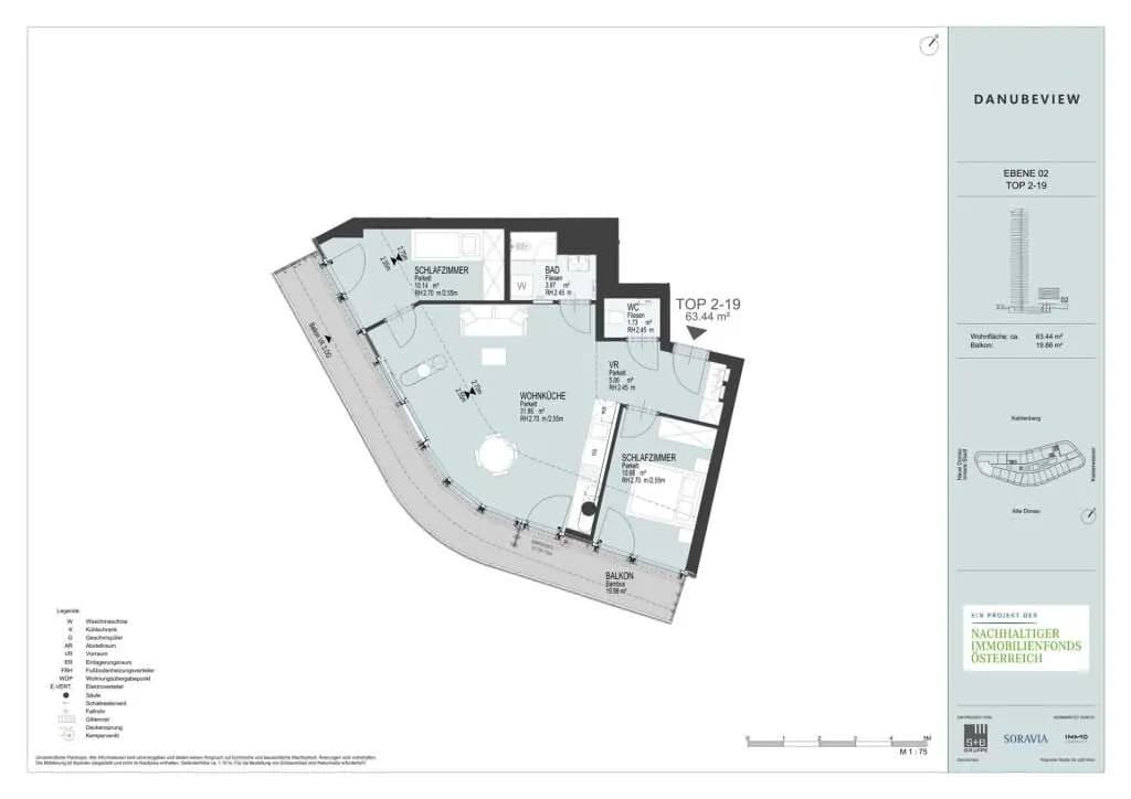 3-Zimmer-Wohnung mieten in Wien – 63,44 m², € 2.099 – Bild 18 von 18