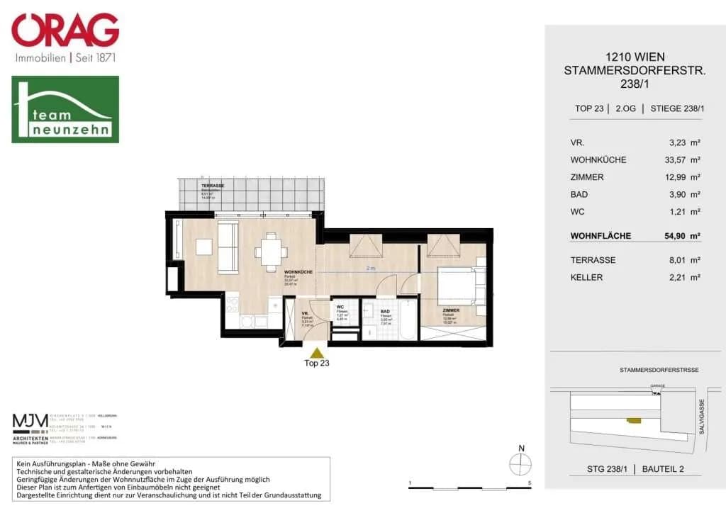 2-Zimmer-Wohnung mieten in Wien – 54,9 m², € 950 – Bild 13 von 13