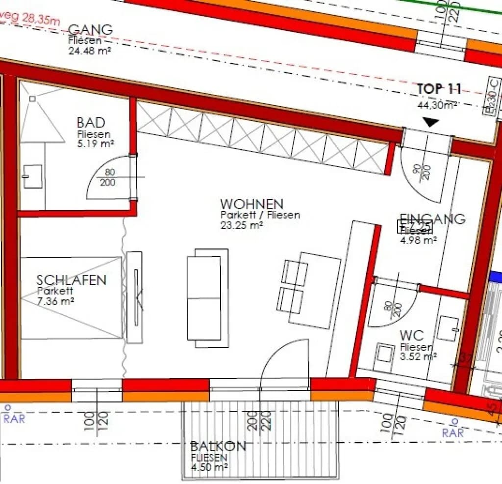 1-Zimmer-Wohnung kaufen in Vöcklabruck – 44,3 m², € 220.000 – Bild 3 von 6