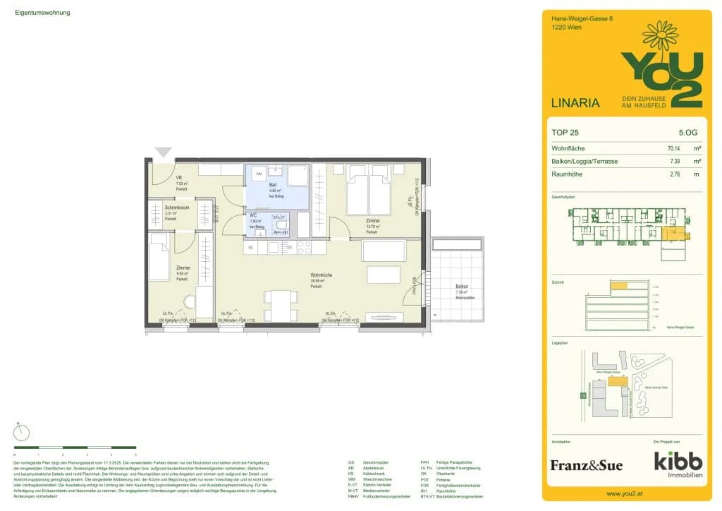 3-Zimmer-Wohnung kaufen in Wien – 70,14 m², € 460.400 – Bild 7 von 7