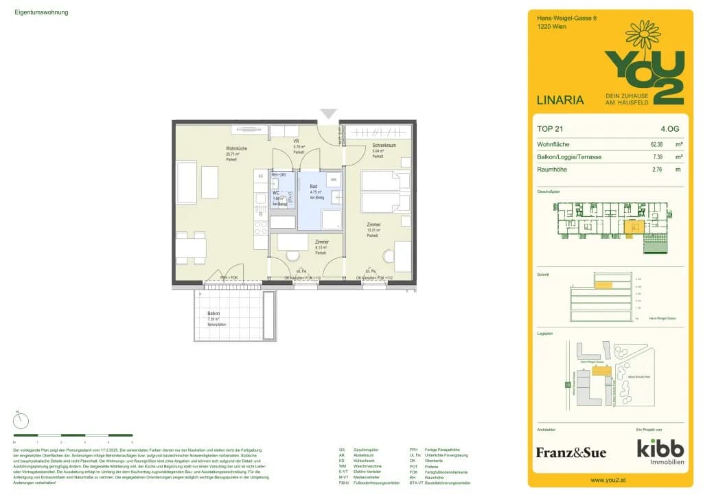 3-Zimmer-Wohnung kaufen in Wien – 62,37 m², € 429.100 – Bild 8 von 8
