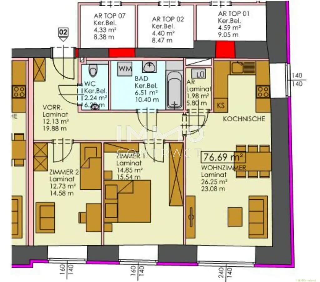 3-Zimmer-Wohnung mieten in Melk – 77,04 m², € 868 – Bild 5 von 17