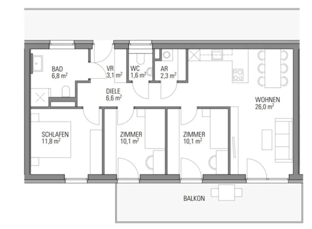 4-Zimmer-Wohnung mieten in Graz – 79 m², € 1.061 – Bild 12 von 12