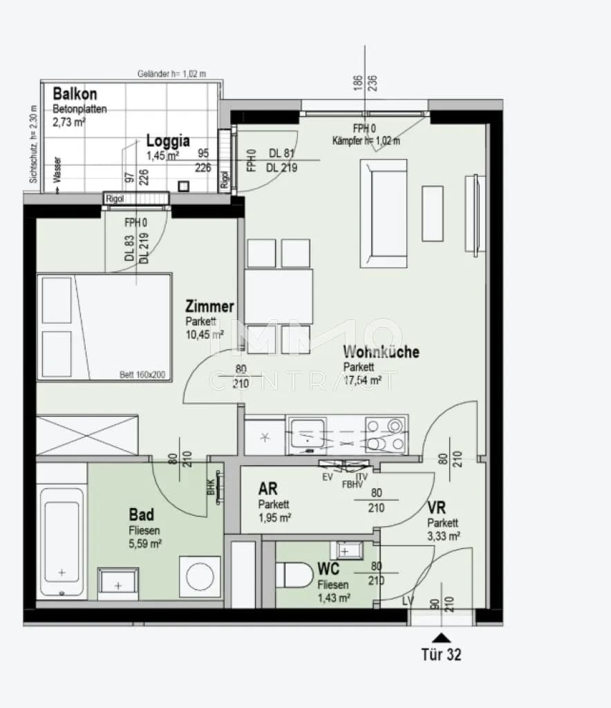 2-Zimmer-Wohnung kaufen in Wien – 41,98 m², € 289.900 – Bild 8 von 8