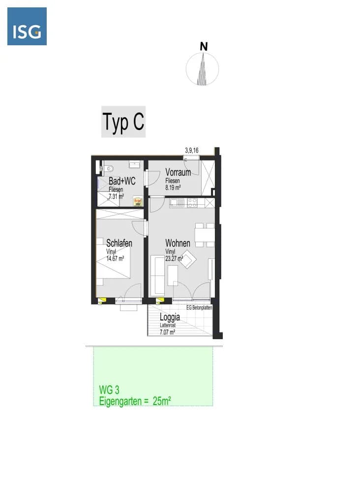 2-Zimmer-Wohnung mieten in Braunau am Inn – 54,58 m², € 561 – Bild 6 von 14
