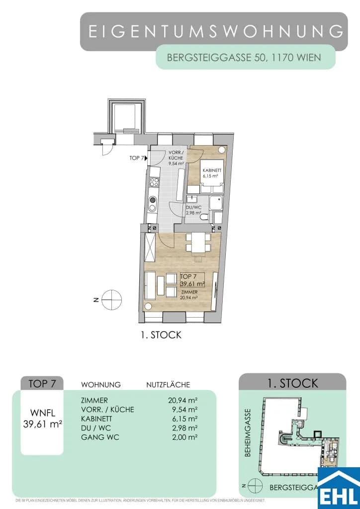 1-Zimmer-Wohnung kaufen in Wien – 39,61 m², € 249.000 – Bild 11 von 11