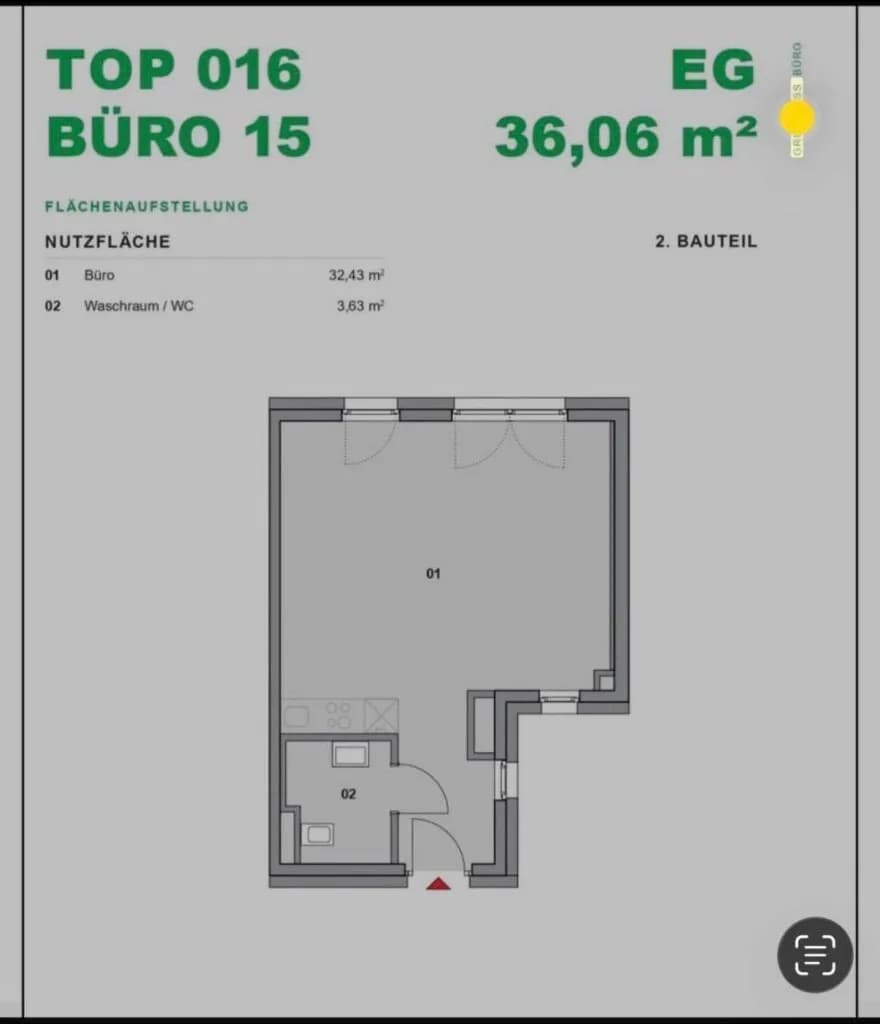 1-Zimmer-Gewerbeimmobilie kaufen in Graz – 36 m², € 155.000