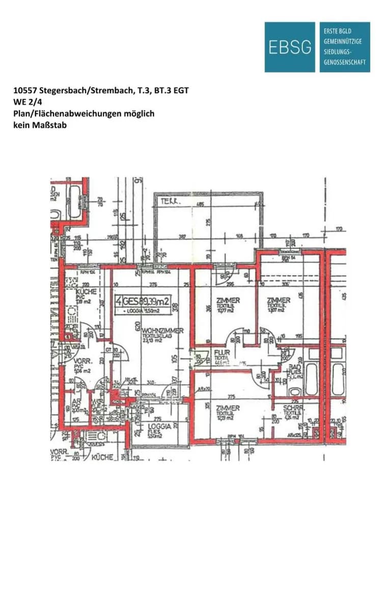 4-Zimmer-Wohnung mieten in Güssing – 94,89 m², € 842 – Bild 2 von 2