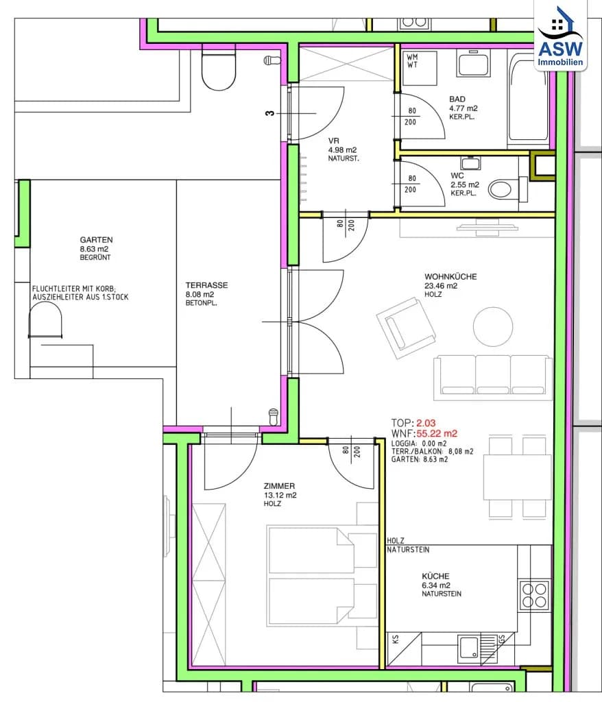 2-Zimmer-Gewerbeimmobilie kaufen in Wien – 55,22 m², € 215.000 – Bild 5 von 6