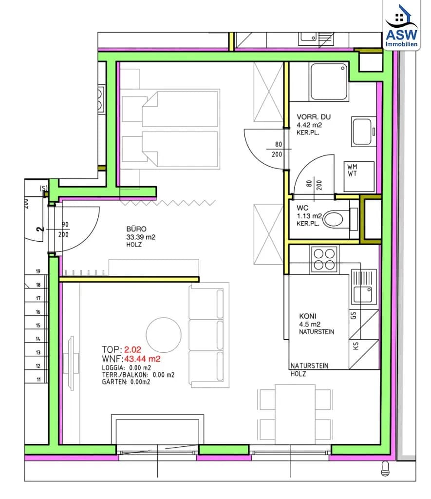 1-Zimmer-Gewerbeimmobilie kaufen in Wien – 43,44 m², € 149.000 – Bild 8 von 9