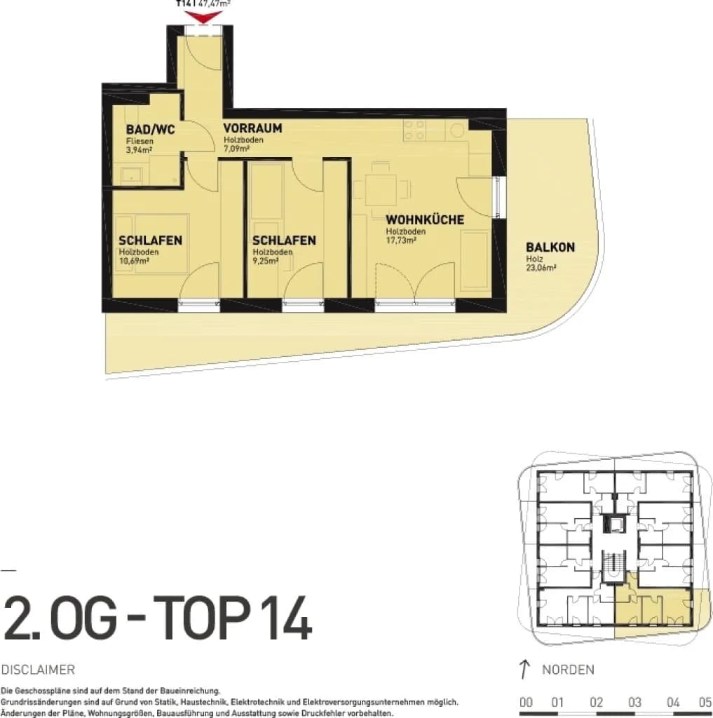 3-Zimmer-Wohnung mieten in Graz – 48 m², € 748 – Bild 7 von 7
