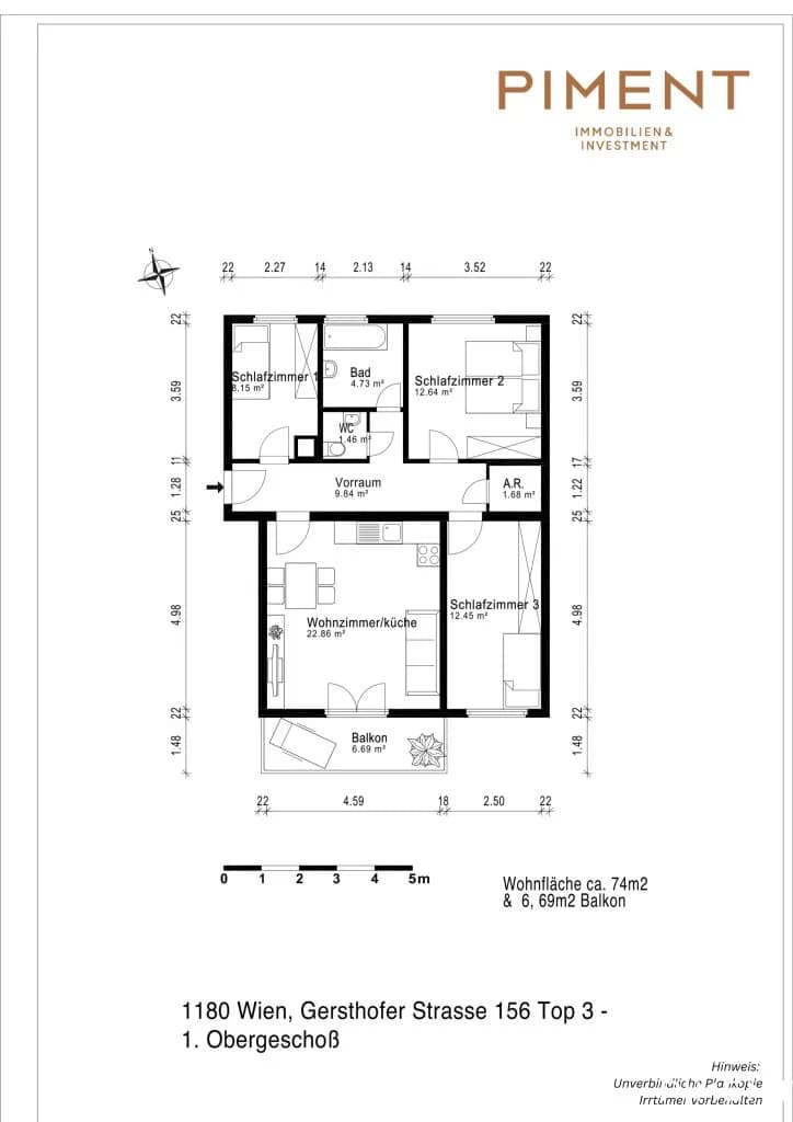 4-Zimmer-Wohnung kaufen in Wien – 73 m², € 450.000 – Bild 12 von 12