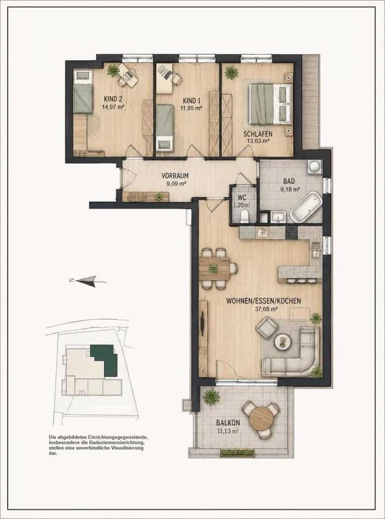 4-Zimmer-Wohnung kaufen in Vöcklabruck – 97,6 m², € 690.000 – Bild 6 von 6