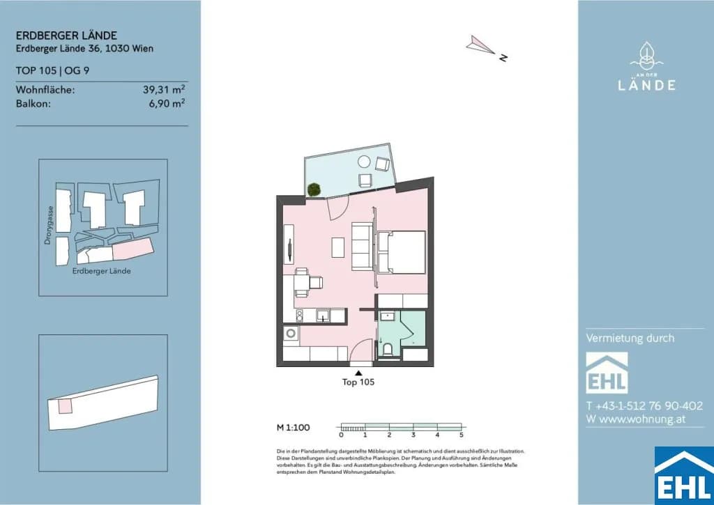 2-Zimmer-Wohnung mieten in Wien – 39,31 m², € 1.120 – Bild 14 von 14