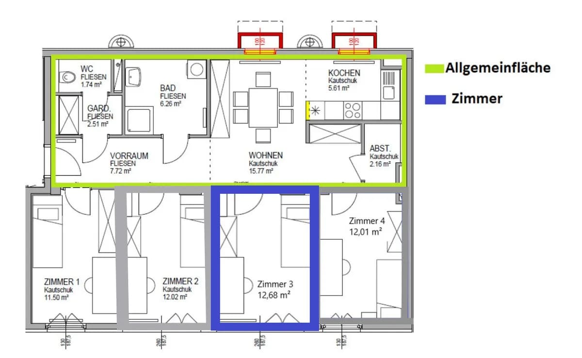 1-Zimmer-Wohnung mieten in Graz – 12,02 m², € 343 – Bild 11 von 11