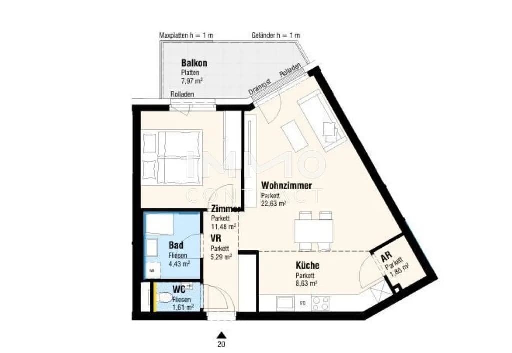 2-Zimmer-Wohnung kaufen in Bruck an der Leitha – 55,93 m², € 278.000 – Bild 4 von 9