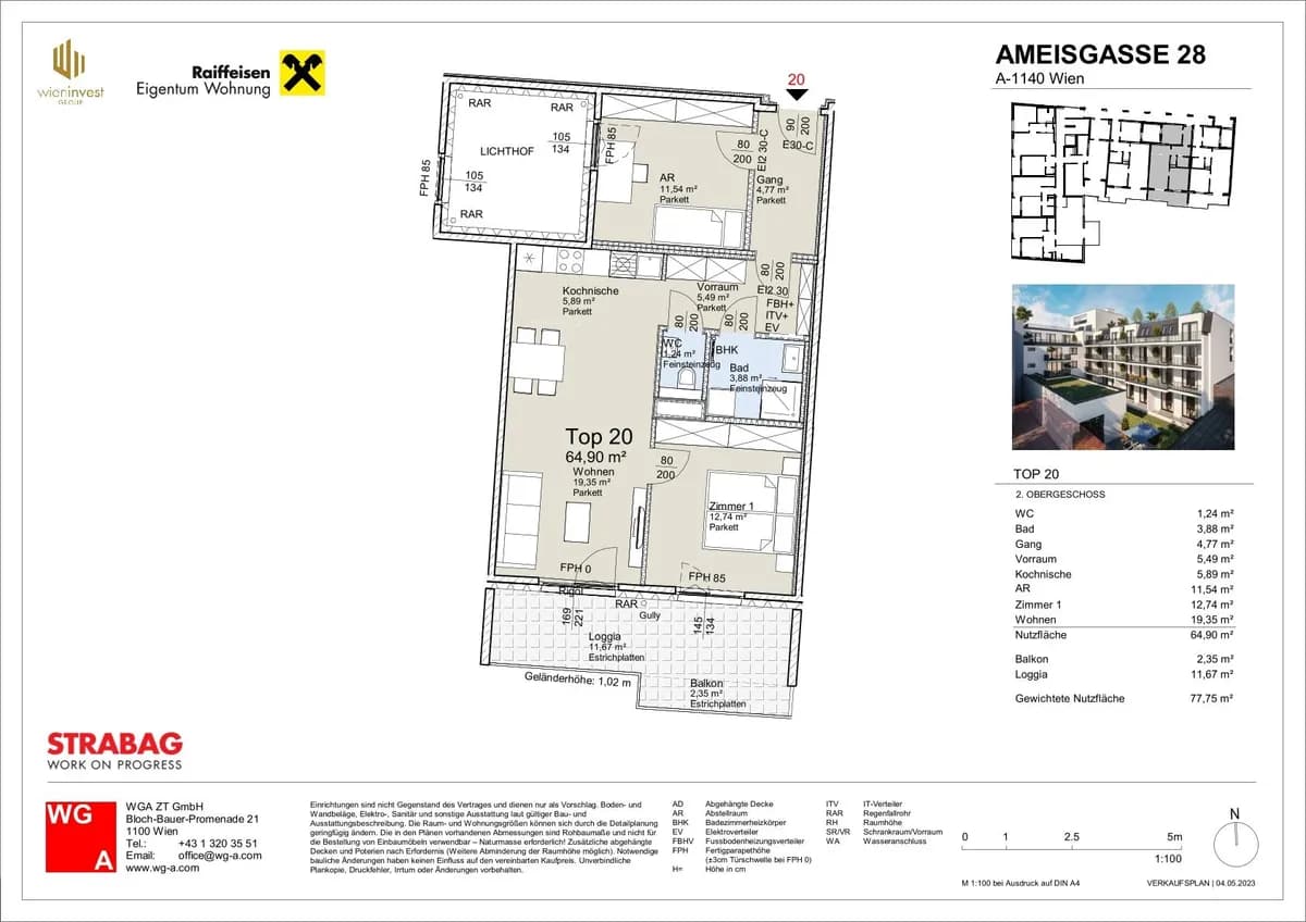 3-Zimmer-Wohnung mieten in Wien – 64,9 m², € 1.599 – Bild 15 von 15