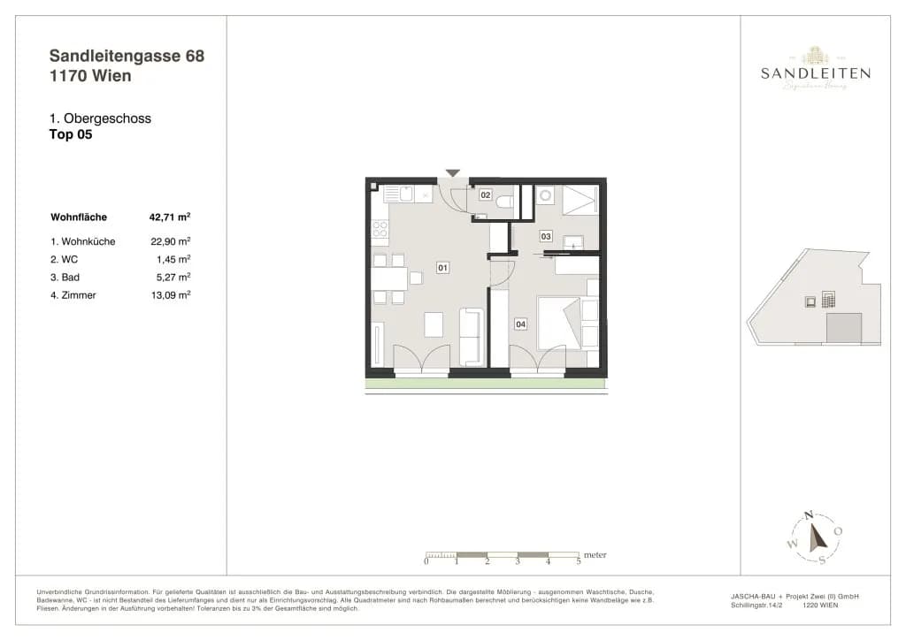 2-Zimmer-Wohnung kaufen in Wien – 42,71 m², € 349.000 – Bild 12 von 12