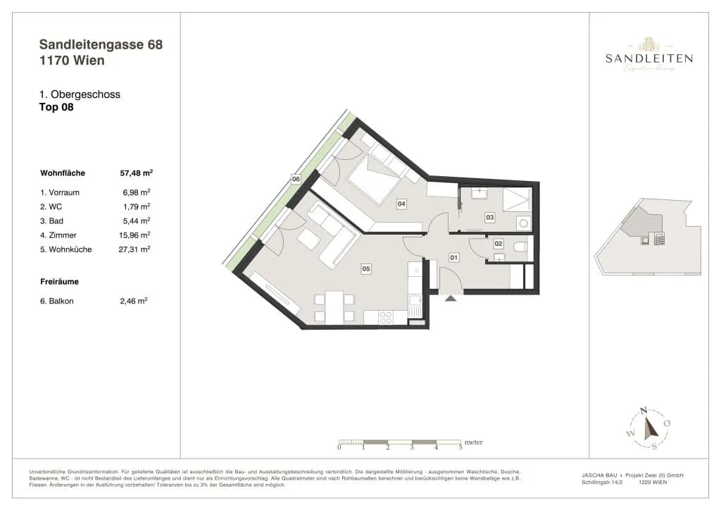 2-Zimmer-Wohnung kaufen in Wien – 57,48 m², € 449.000 – Bild 12 von 12