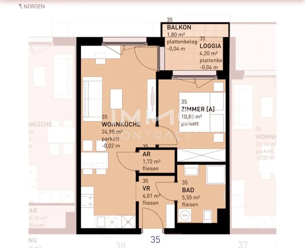 2-Zimmer-Wohnung kaufen in Wien – 47,11 m², € 299.500 – Bild 12 von 12