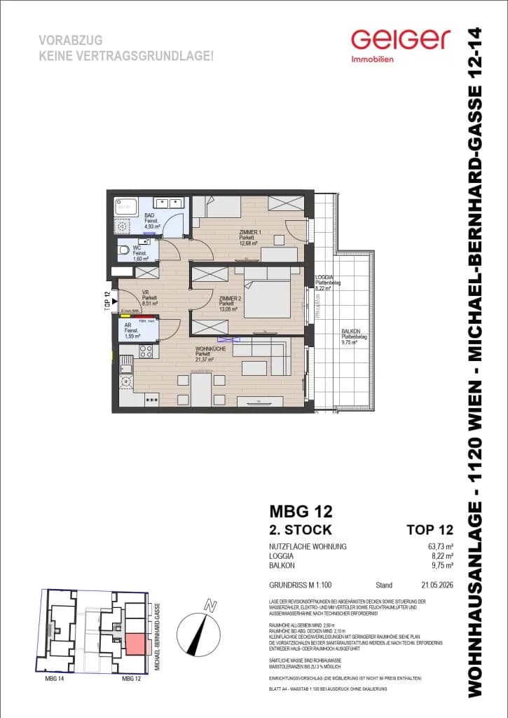 3-Zimmer-Wohnung kaufen in Wien – 63,73 m², € 530.000 – Bild 2 von 9