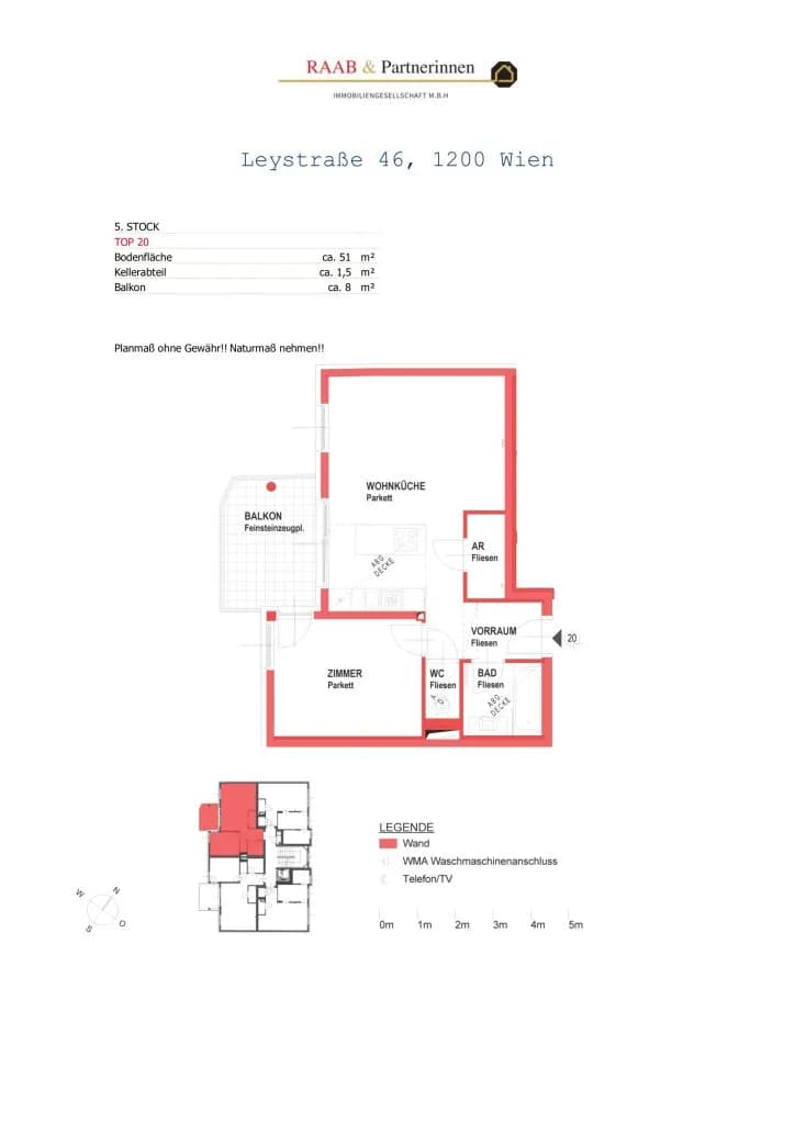 2-Zimmer-Wohnung mieten in Wien – 50,59 m², € 1.097 – Bild 15 von 15