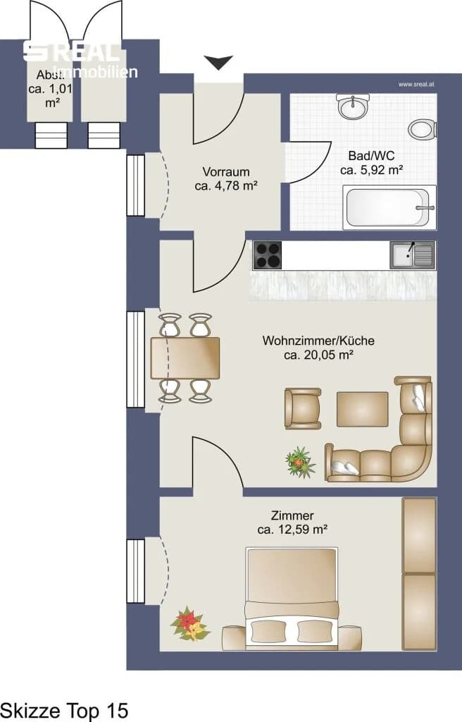 2-Zimmer-Wohnung kaufen in Bruck an der Leitha – 43,34 m², € 95.000 – Bild 8 von 8