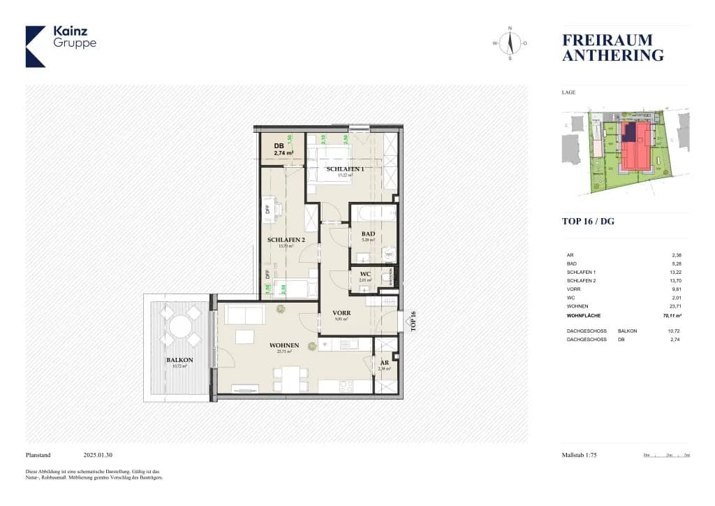 3-Zimmer-Wohnung kaufen in Salzburg-Umgebung – 70,11 m², € 371.000 – Bild 5 von 5