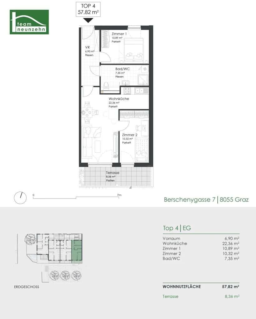 3-Zimmer-Wohnung kaufen in Graz – 57,82 m², € 270.000 – Bild 10 von 10