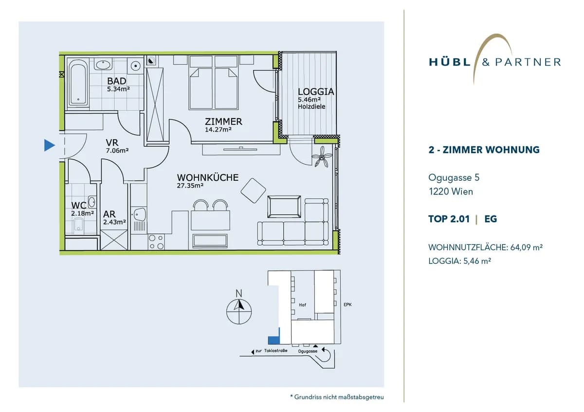 2-Zimmer-Wohnung mieten in Wien – 58,63 m², € 1.199 – Bild 13 von 13