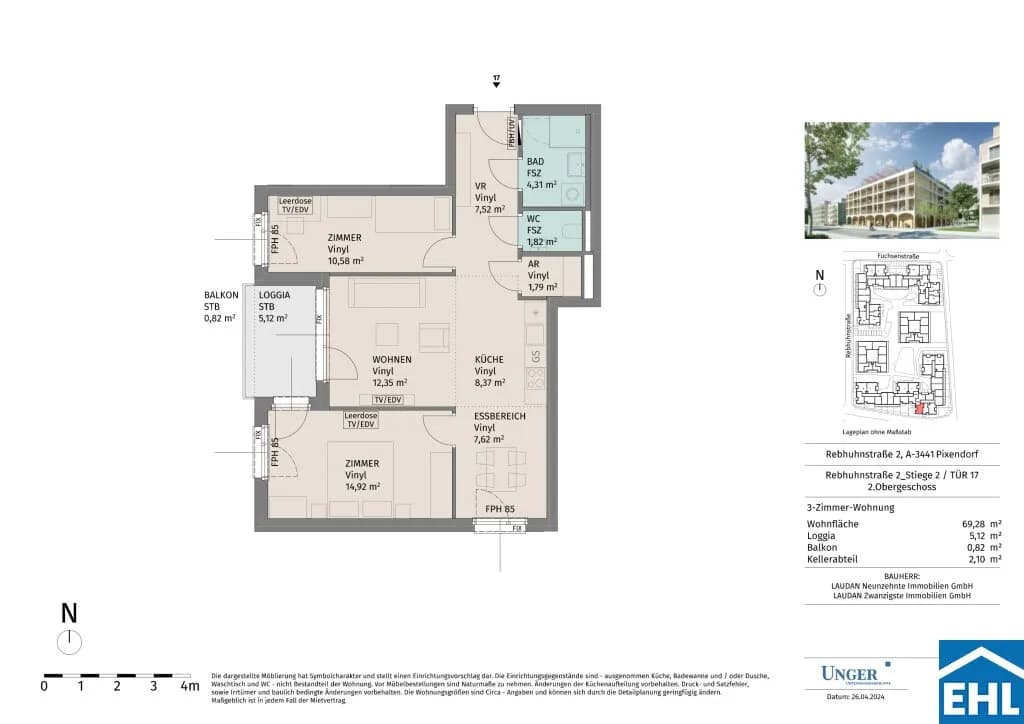 3-Zimmer-Wohnung mieten in Tulln – 69,28 m², € 995 – Bild 19 von 19