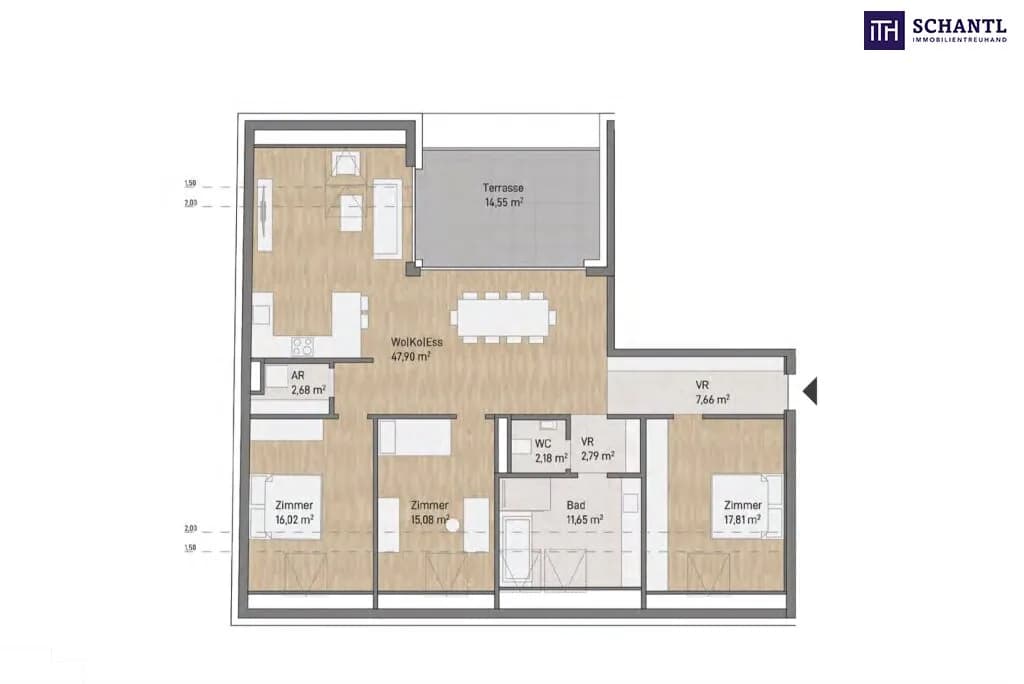 4-Zimmer-Wohnung kaufen in Graz – 123,77 m², € 904.849 – Bild 8 von 10