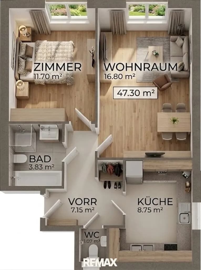2-Zimmer-Wohnung kaufen in Neunkirchen – 49,3 m², € 105.000 – Bild 15 von 23