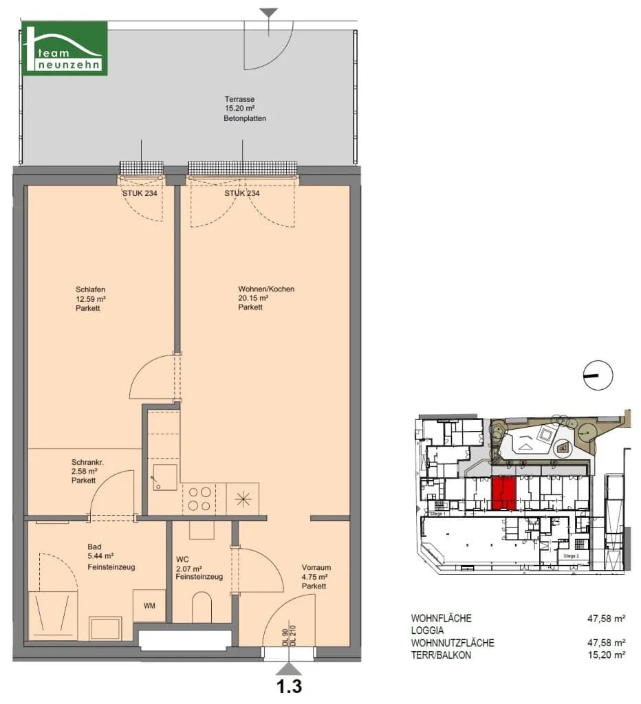 2-Zimmer-Wohnung mieten in Sankt Pölten – 47,58 m², € 749 – Bild 20 von 20