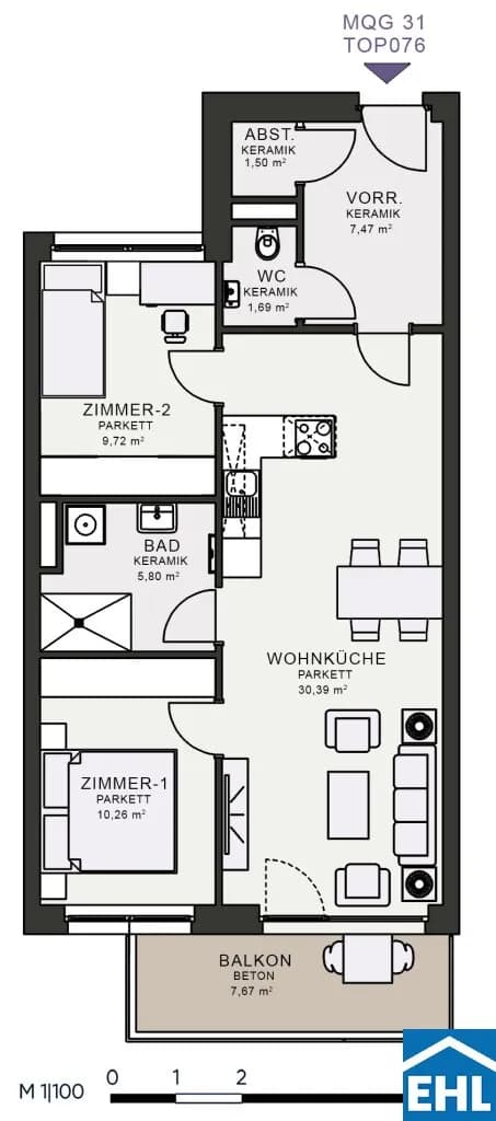 3-Zimmer-Wohnung mieten in Graz – 66,85 m², € 997 – Bild 18 von 18