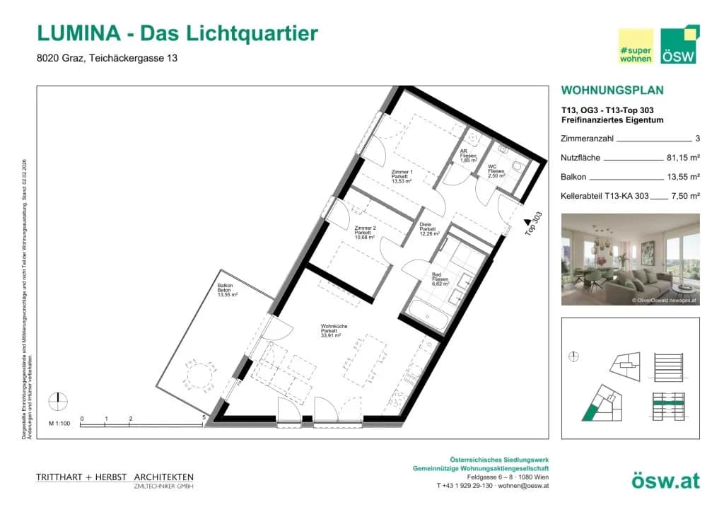 4-Zimmer-Wohnung kaufen in Graz – 81,15 m², € 389.000 – Bild 2 von 11