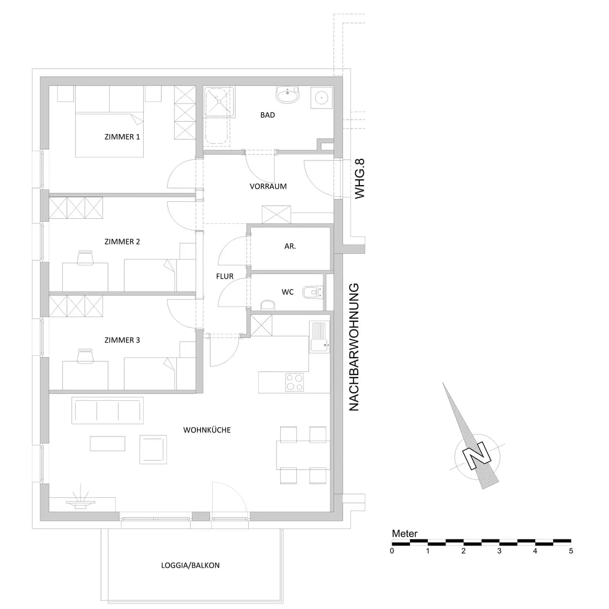 4-Zimmer-Wohnung mieten in Weiz – 93,63 m², € 1.095 – Bild 3 von 3