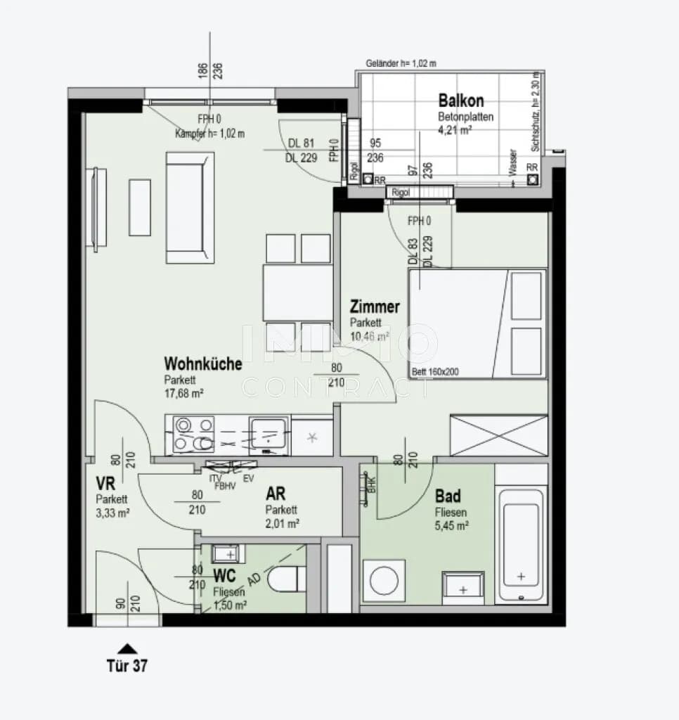 2-Zimmer-Wohnung kaufen in Wien – 40,43 m², € 304.900 – Bild 8 von 8