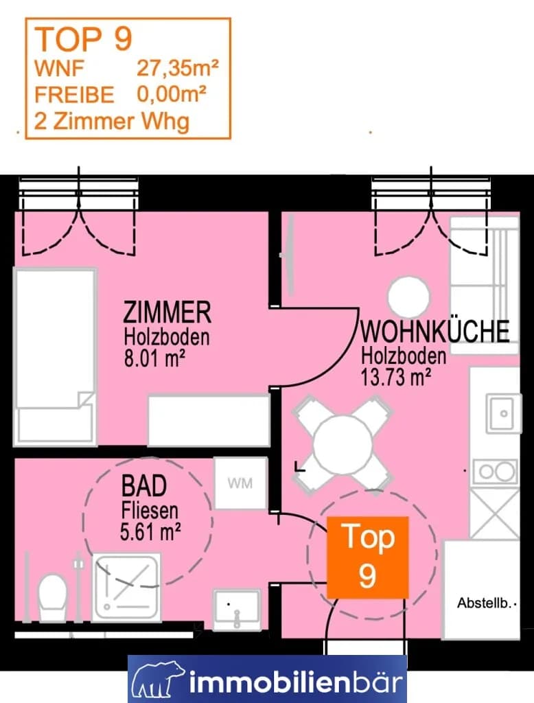 2-Zimmer-Wohnung kaufen in Linz – 27,35 m², € 199.000 – Bild 7 von 7