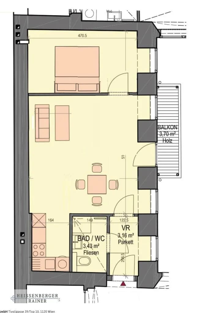2-Zimmer-Wohnung mieten in Wien – 42 m², € 1.695 – Bild 16 von 16
