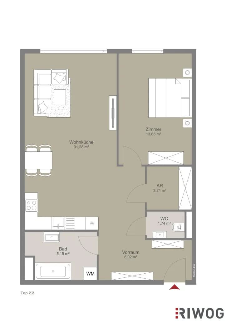 2-Zimmer-Wohnung mieten in Mistelbach – 61,07 m², € 999 – Bild 25 von 25