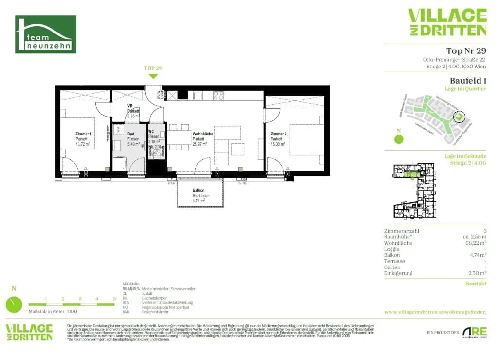 3-Zimmer-Wohnung mieten in Wien – 68,22 m², € 1.599 – Bild 28 von 28