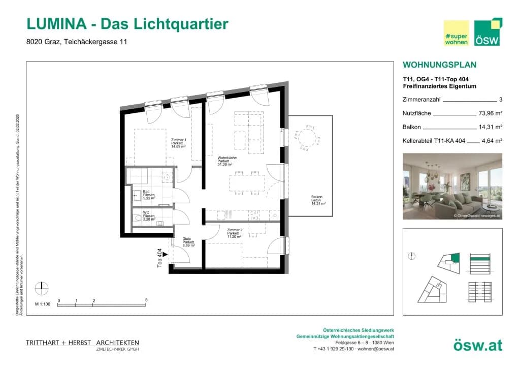3-Zimmer-Wohnung kaufen in Graz – 73,96 m², € 344.000 – Bild 11 von 11
