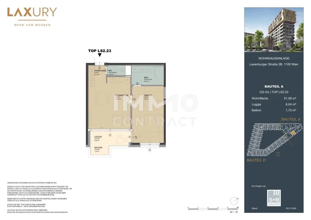 2-Zimmer-Wohnung kaufen in Wien – 51,09 m², € 370.000 – Bild 14 von 18